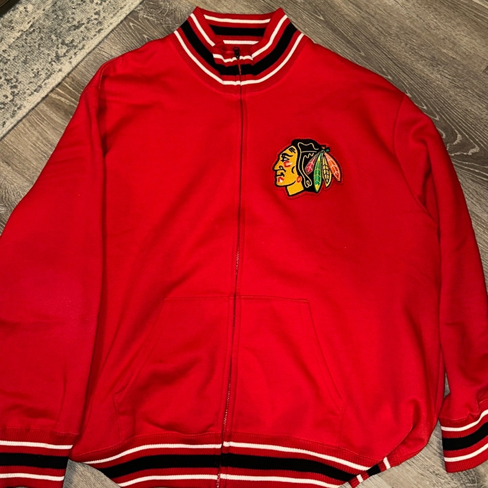 2XL Chicago Blackhawks Zip Up Sweater